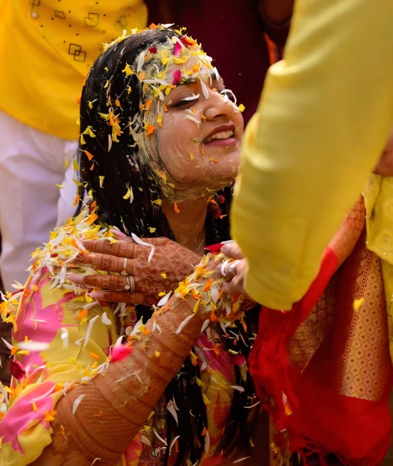 Bride haldi moment by Gulzar Sethi